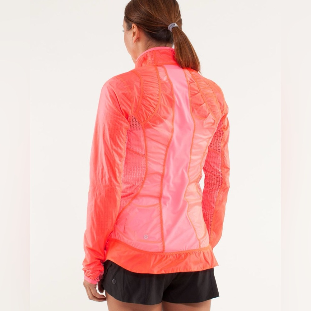 Lululemon Run: Nothin' To Hide Jacket - Flash Light Neon Lace Windbreaker - Picture 3 of 12